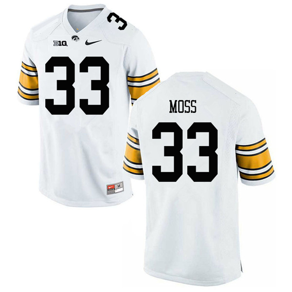 Men #33 Riley Moss Iowa Hawkeyes College Football Jerseys Sale-White